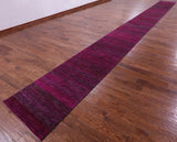 Pink Savannah Grass Handmade Wool & Silk Runner Rug - 2' 7" X 27' 8" - Golden Nile