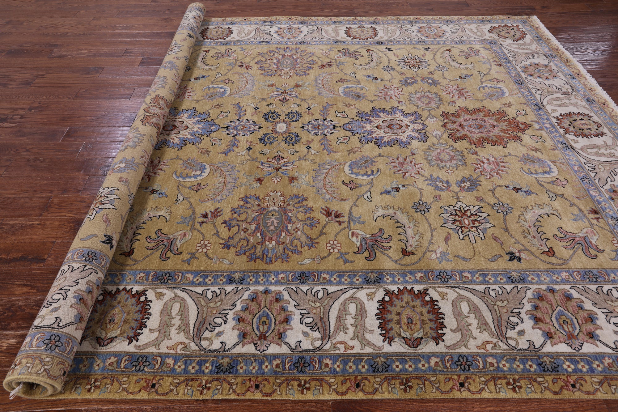 Persian Tabriz Hand Knotted Wool Rug - 9' 1" X 11' 9" - Golden Nile