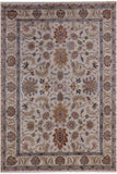 Ivory Persian Tabriz Hand Knotted Wool Rug - 8' 8" X 12' 3" - Golden Nile