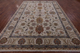 Ivory Persian Tabriz Hand Knotted Wool Rug - 8' 8" X 12' 3" - Golden Nile