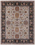 Ivory Persian Tabriz Handmade Wool Rug - 7' 11" X 9' 10" - Golden Nile