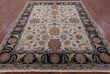 Ivory Persian Tabriz Handmade Wool Rug - 7' 11" X 9' 10" - Golden Nile