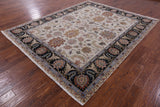 Ivory Persian Tabriz Handmade Wool Rug - 7' 11" X 9' 10" - Golden Nile