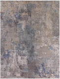 Abstract Modern Hand Knotted Wool & Silk Rug - 9' 2" X 12' 1" - Golden Nile