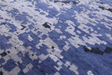 Abstract Modern Hand Knotted Wool & Silk Rug - 8' 10" X 12' 0" - Golden Nile