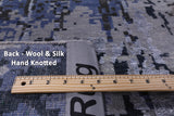 Abstract Modern Hand Knotted Wool & Silk Rug - 8' 10" X 12' 0" - Golden Nile