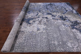 Abstract Contemporary Hand Knotted Wool & Silk Rug - 8' 11" X 12' 0" - Golden Nile