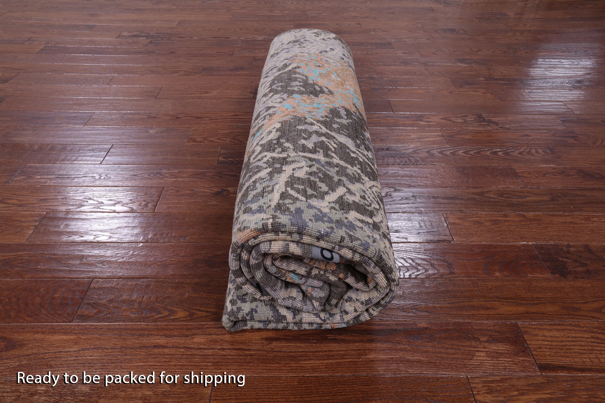 Abstract Modern Handmade Wool & Silk Rug - 8' 11" X 11' 9" - Golden Nile