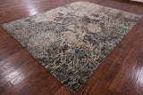 Abstract Modern Handmade Wool & Silk Rug - 8' 11" X 11' 9" - Golden Nile