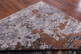 Abstract Contemporary Handmade Wool & Silk Rug - 8' 0" X 10' 1" - Golden Nile