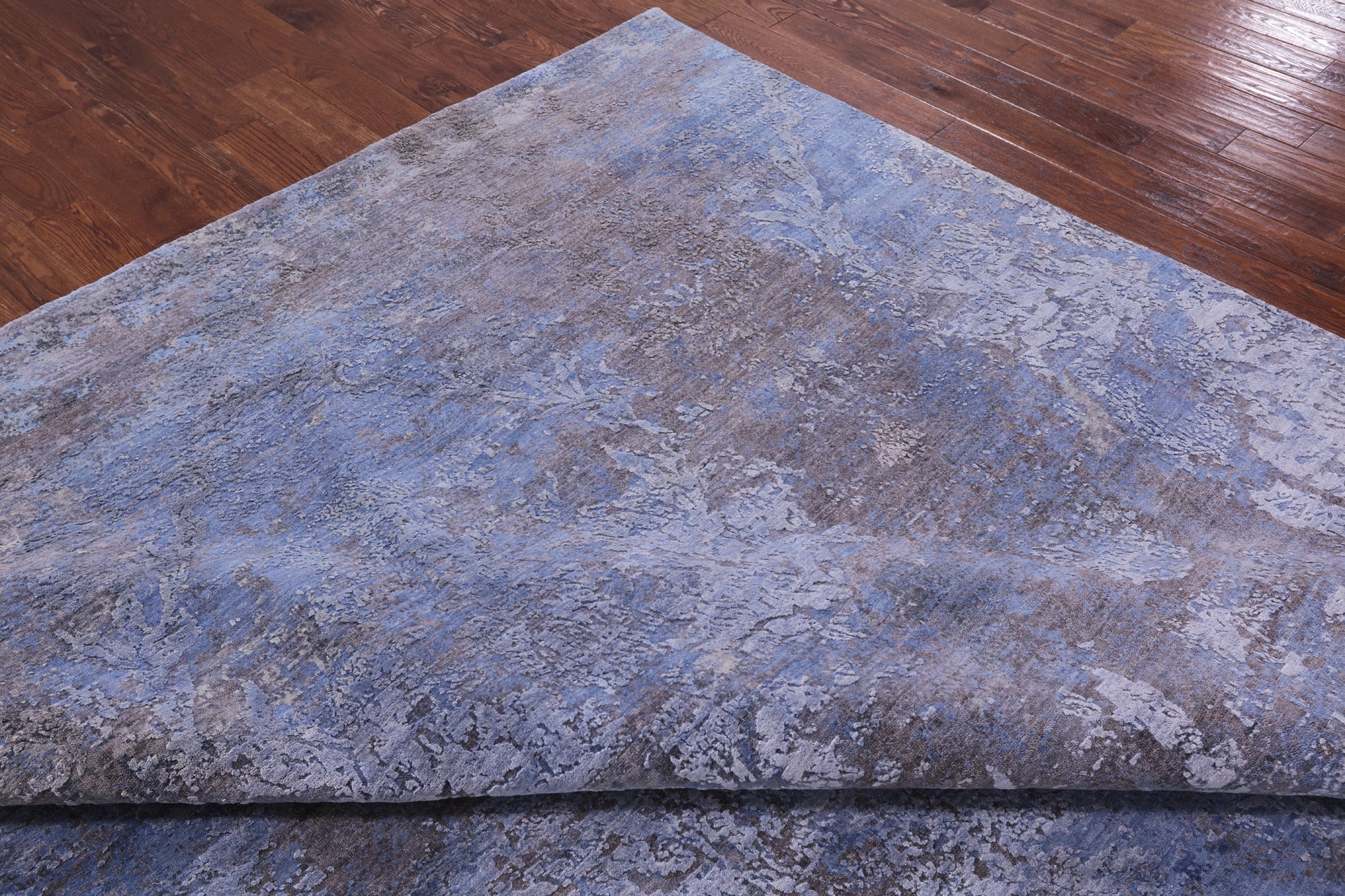 Abstract Contemporary Hand Knotted Wool & Silk Rug - 9' 0" X 12' 4" - Golden Nile