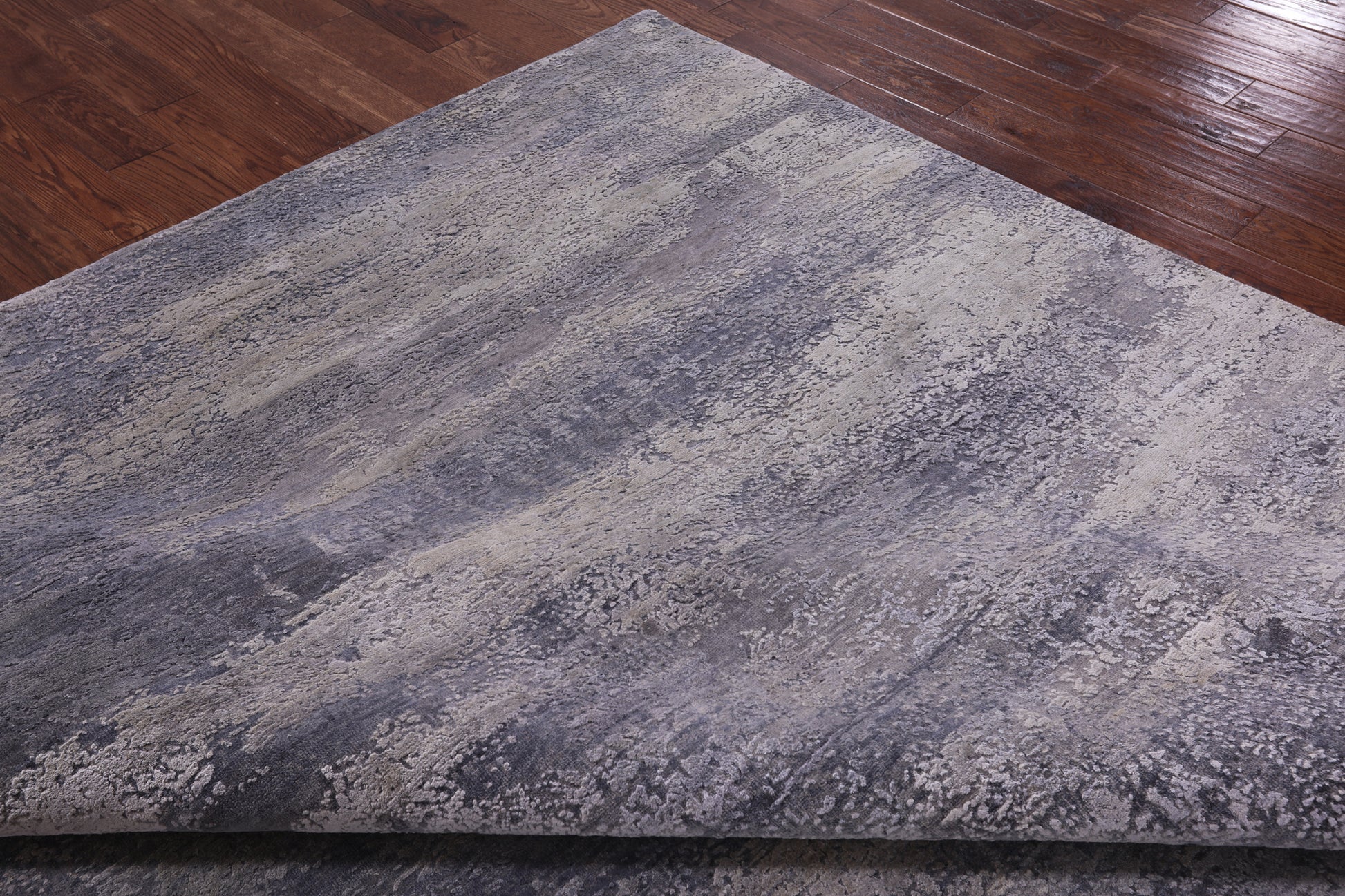Abstract Contemporary Hand Knotted Wool & Silk Rug - 7' 11" X 9' 11" - Golden Nile