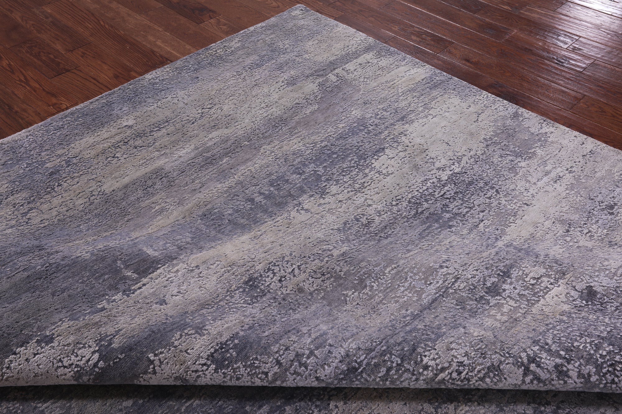 Abstract Contemporary Hand Knotted Wool & Silk Rug - 7' 11" X 9' 11" - Golden Nile