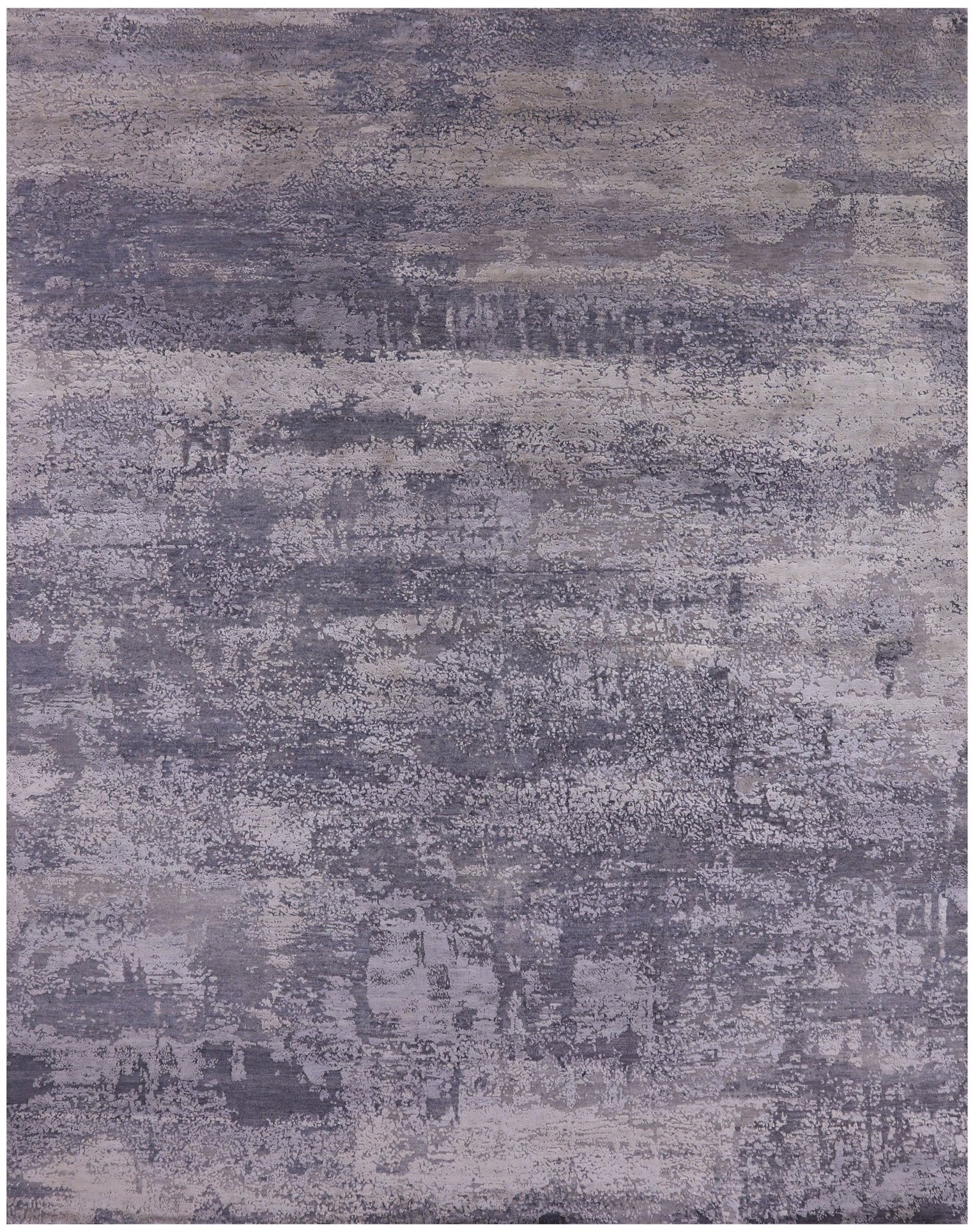 Abstract Contemporary Hand Knotted Wool & Silk Rug - 7' 11" X 9' 11" - Golden Nile
