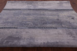 Abstract Contemporary Hand Knotted Wool & Silk Rug - 7' 11" X 9' 11" - Golden Nile