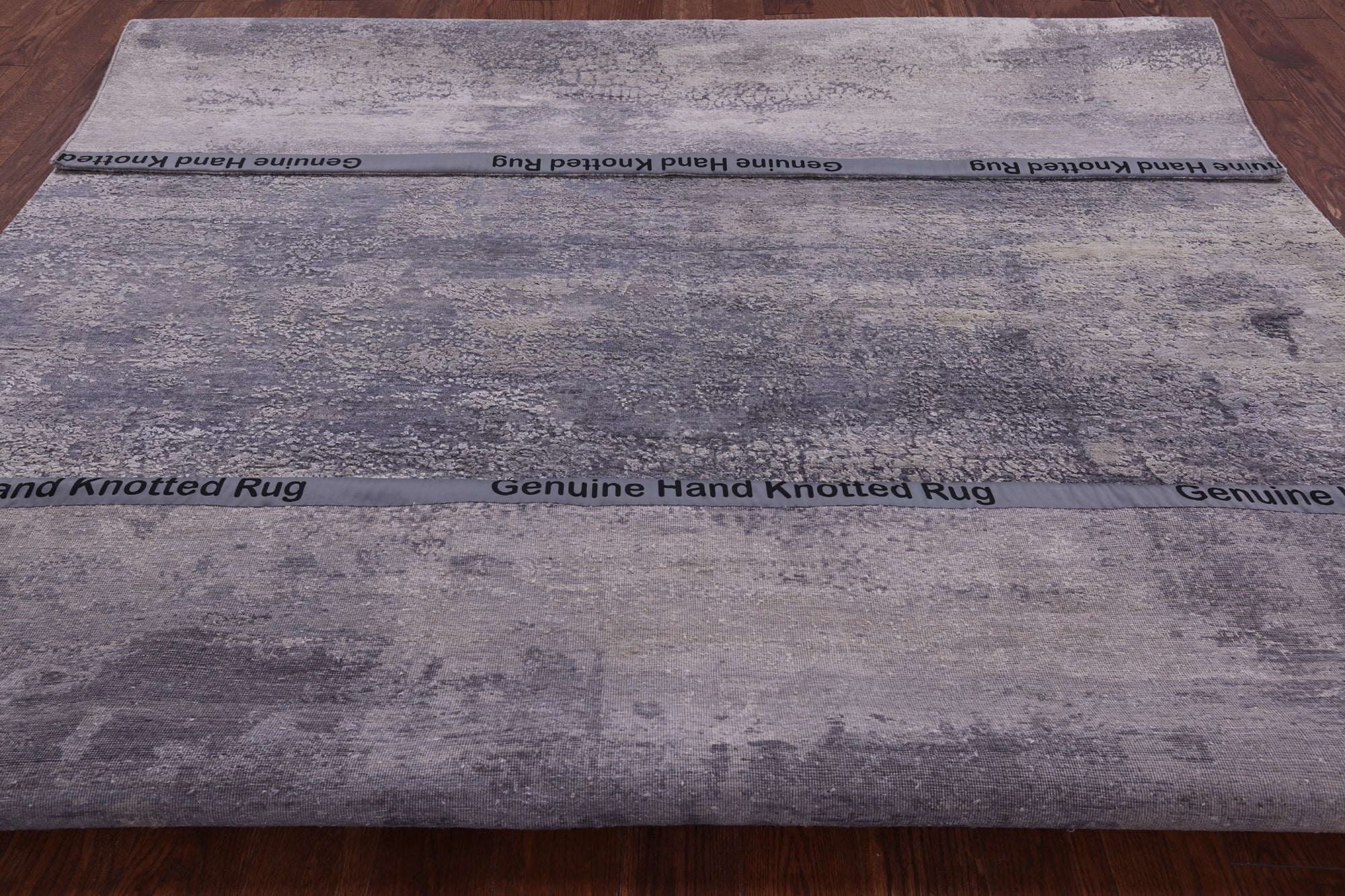 Abstract Contemporary Hand Knotted Wool & Silk Rug - 7' 11" X 9' 11" - Golden Nile