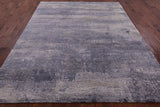 Abstract Contemporary Hand Knotted Wool & Silk Rug - 7' 11" X 9' 11" - Golden Nile