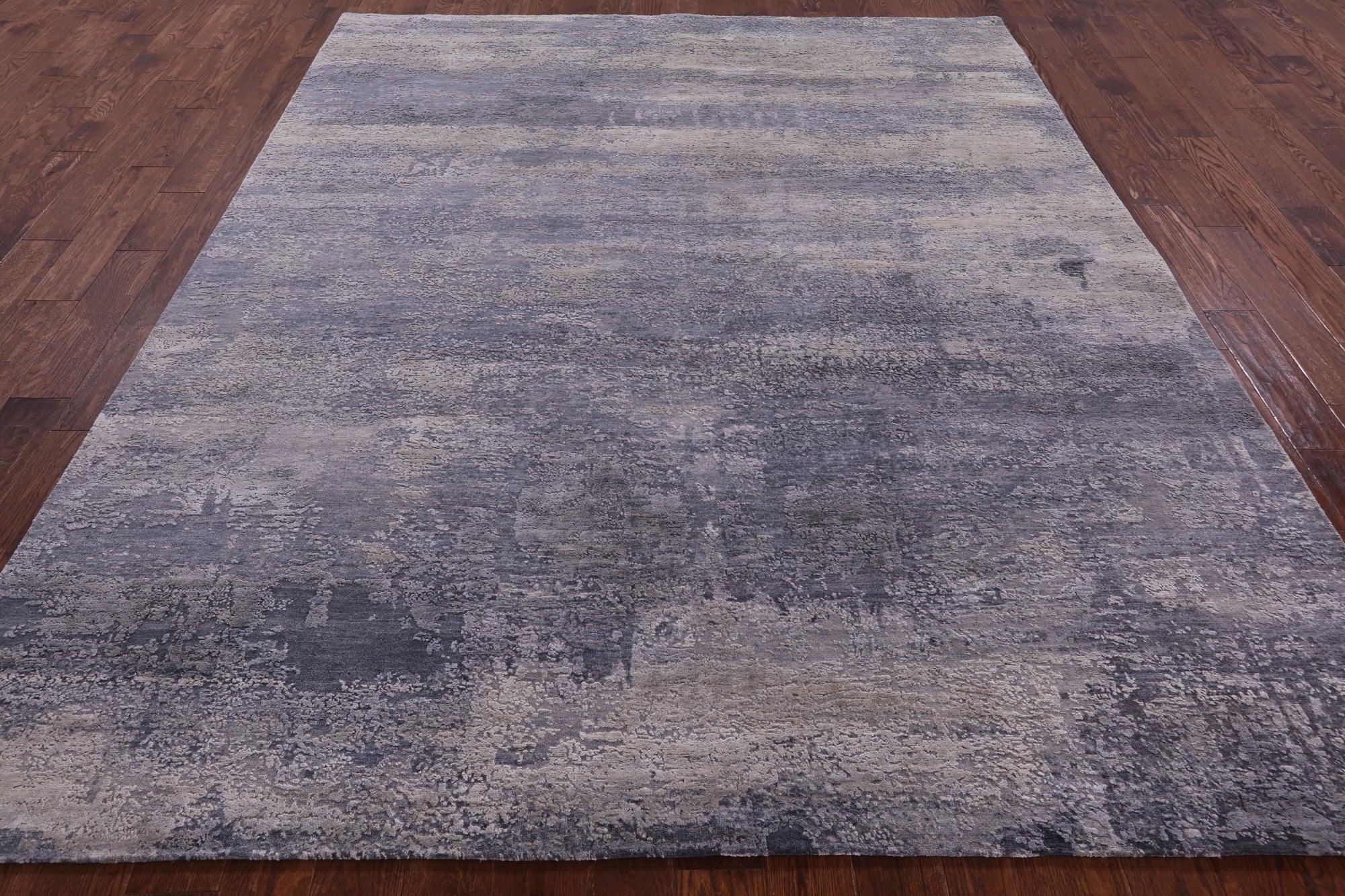 Abstract Contemporary Hand Knotted Wool & Silk Rug - 7' 11" X 9' 11" - Golden Nile