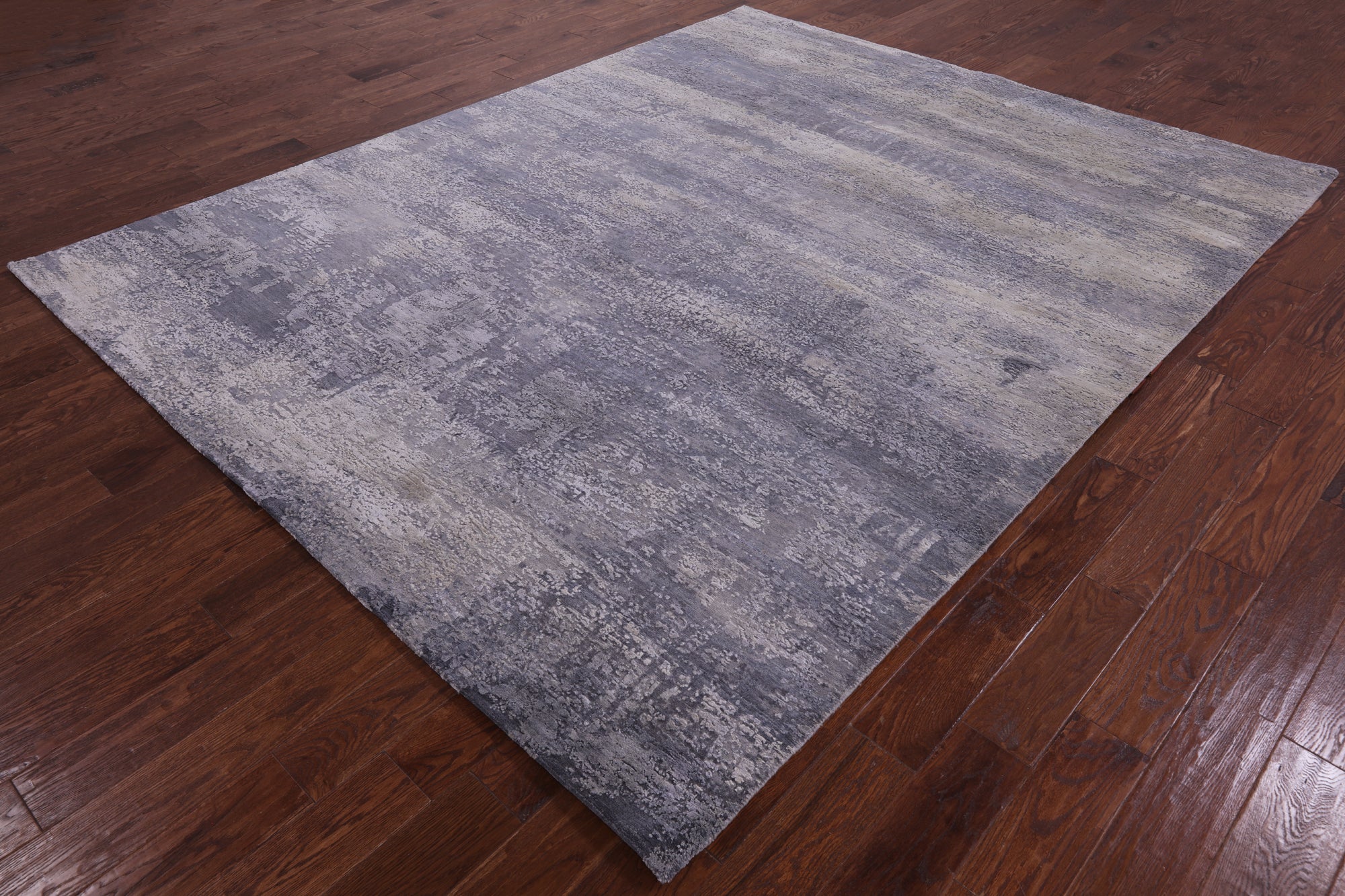 Abstract Contemporary Hand Knotted Wool & Silk Rug - 7' 11" X 9' 11" - Golden Nile