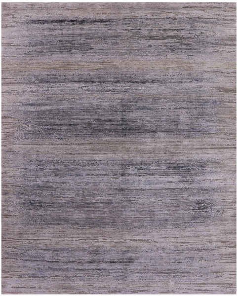 Contemporary Hand Knotted Wool & Silk Rug - 7' 10" X 10' 0" - Golden Nile