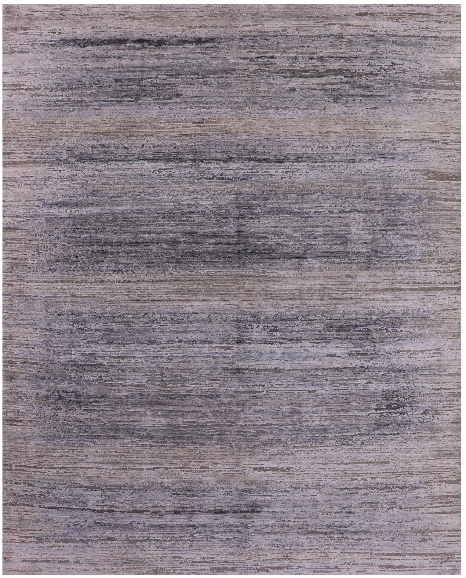 Contemporary Hand Knotted Wool & Silk Rug - 7' 10" X 10' 0" - Golden Nile