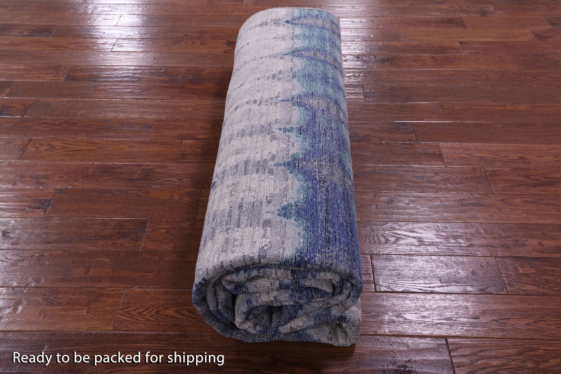 Contemporary Hand Knotted Wool & Silk Rug - 8' 8" X 12' 7" - Golden Nile