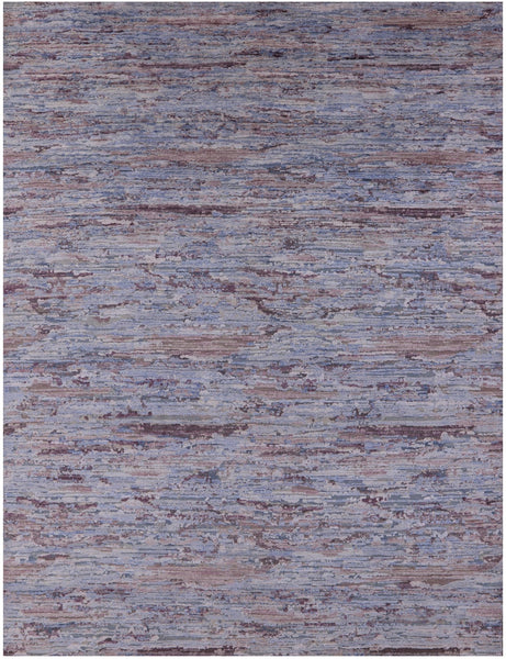 Contemporary Hand Knotted Wool & Silk Rug - 8' 11" X 12' 0" - Golden Nile