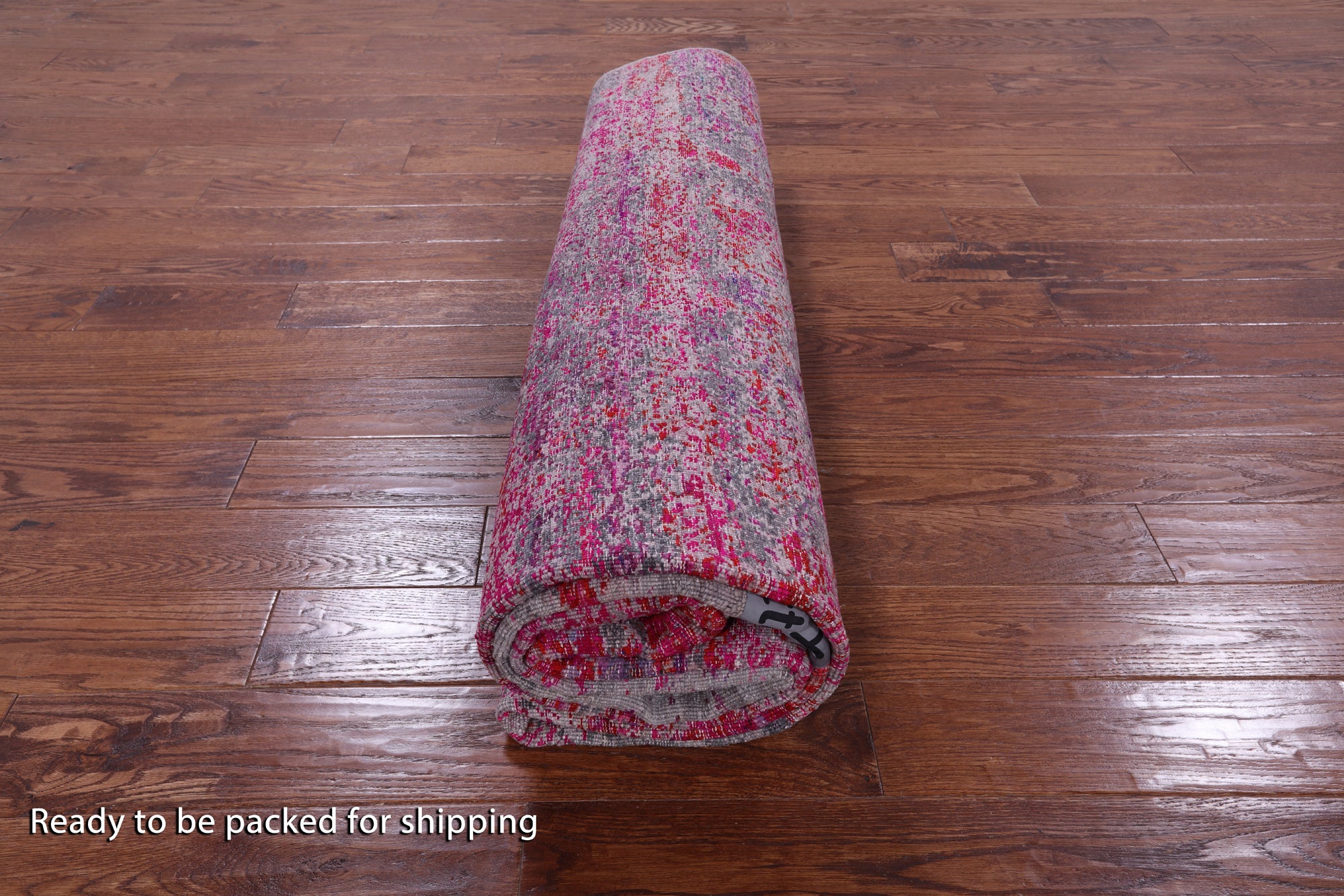 Abstract Modern Hand Knotted Wool & Silk Rug - 7' 11" X 10' 0" - Golden Nile