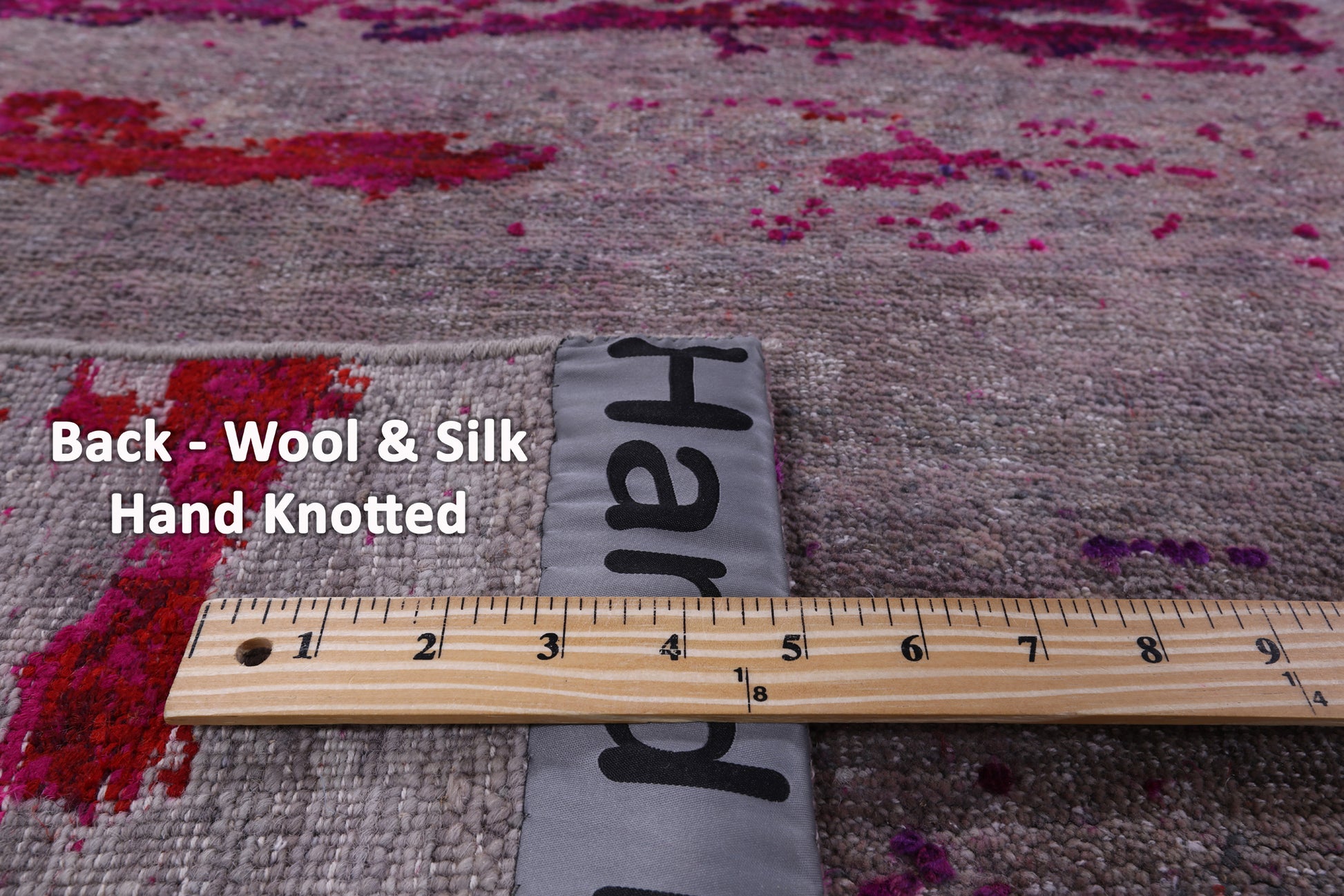 Abstract Modern Hand Knotted Wool & Silk Rug - 7' 11" X 10' 0" - Golden Nile
