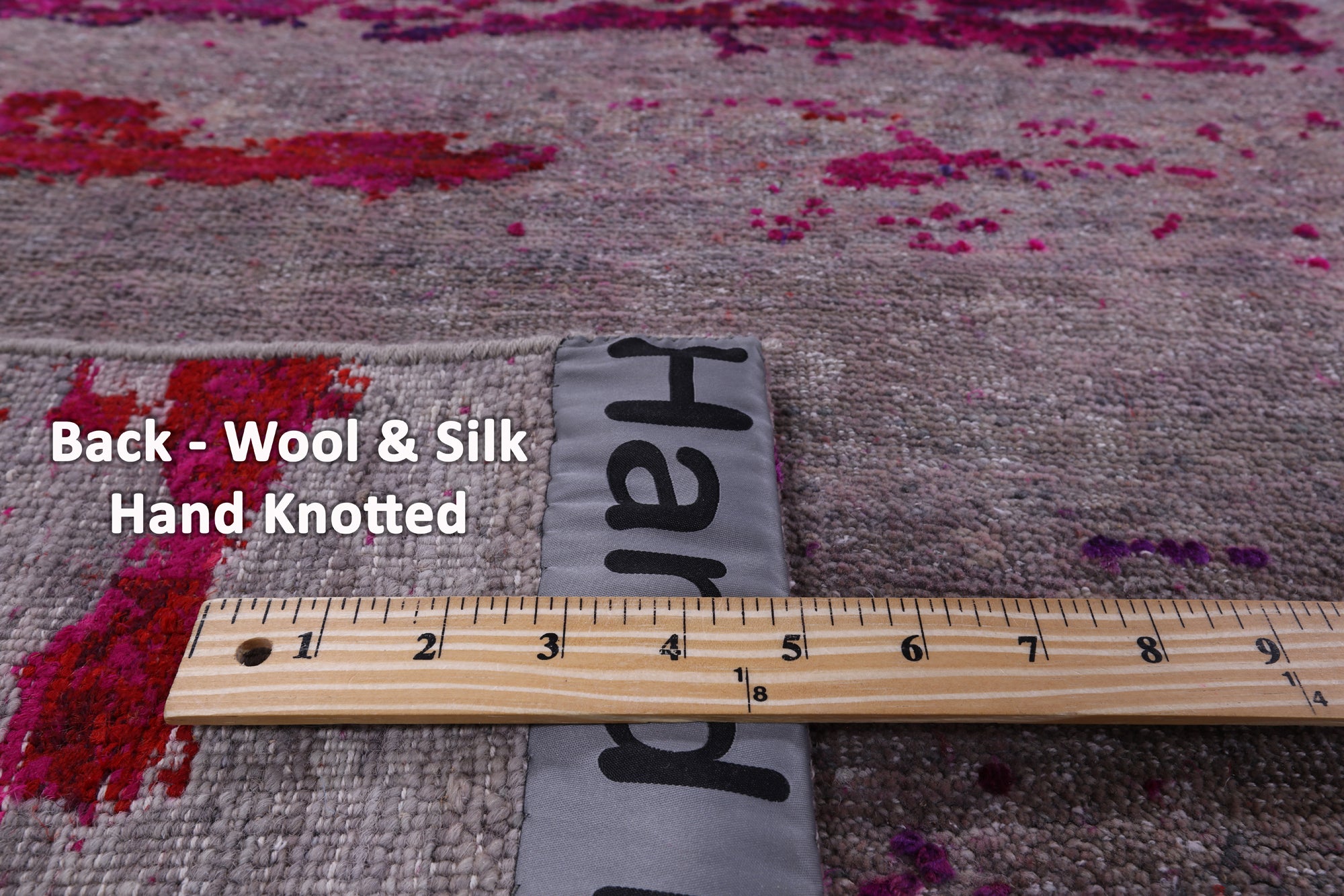 Abstract Modern Hand Knotted Wool & Silk Rug - 7' 11" X 10' 0" - Golden Nile
