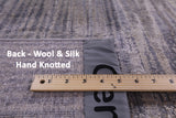 Abstract Modern Hand Knotted Wool & Silk Rug - 8' 11" X 11' 11" - Golden Nile