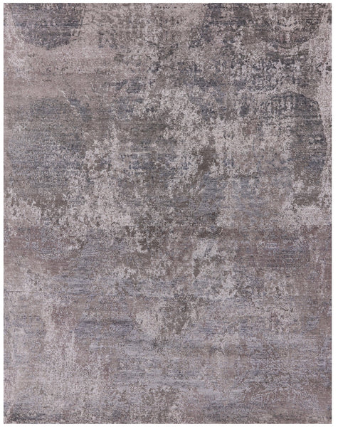Modern Hand Knotted Wool & Silk Rug - 8' 0" X 10' 1" - Golden Nile