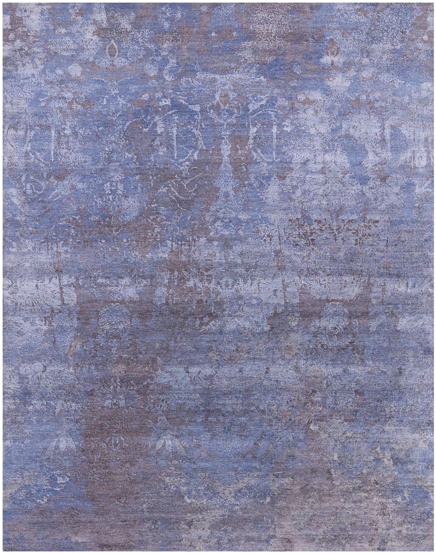 Abstract Contemporary Hand Knotted Wool & Silk Rug - 7' 11" X 10' 0" - Golden Nile