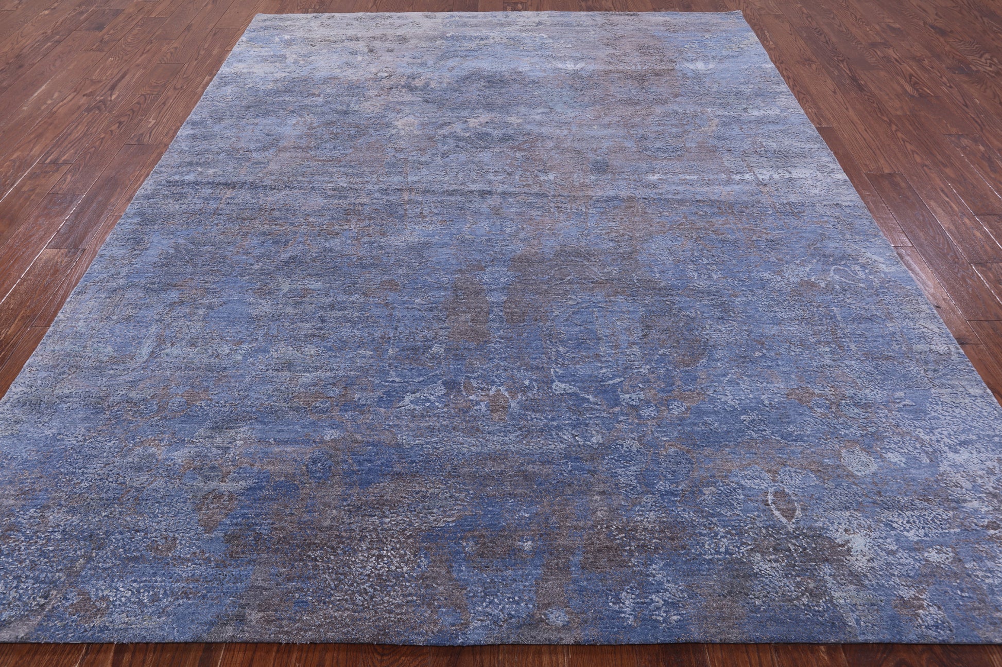 Abstract Contemporary Hand Knotted Wool & Silk Rug - 7' 11" X 10' 0" - Golden Nile