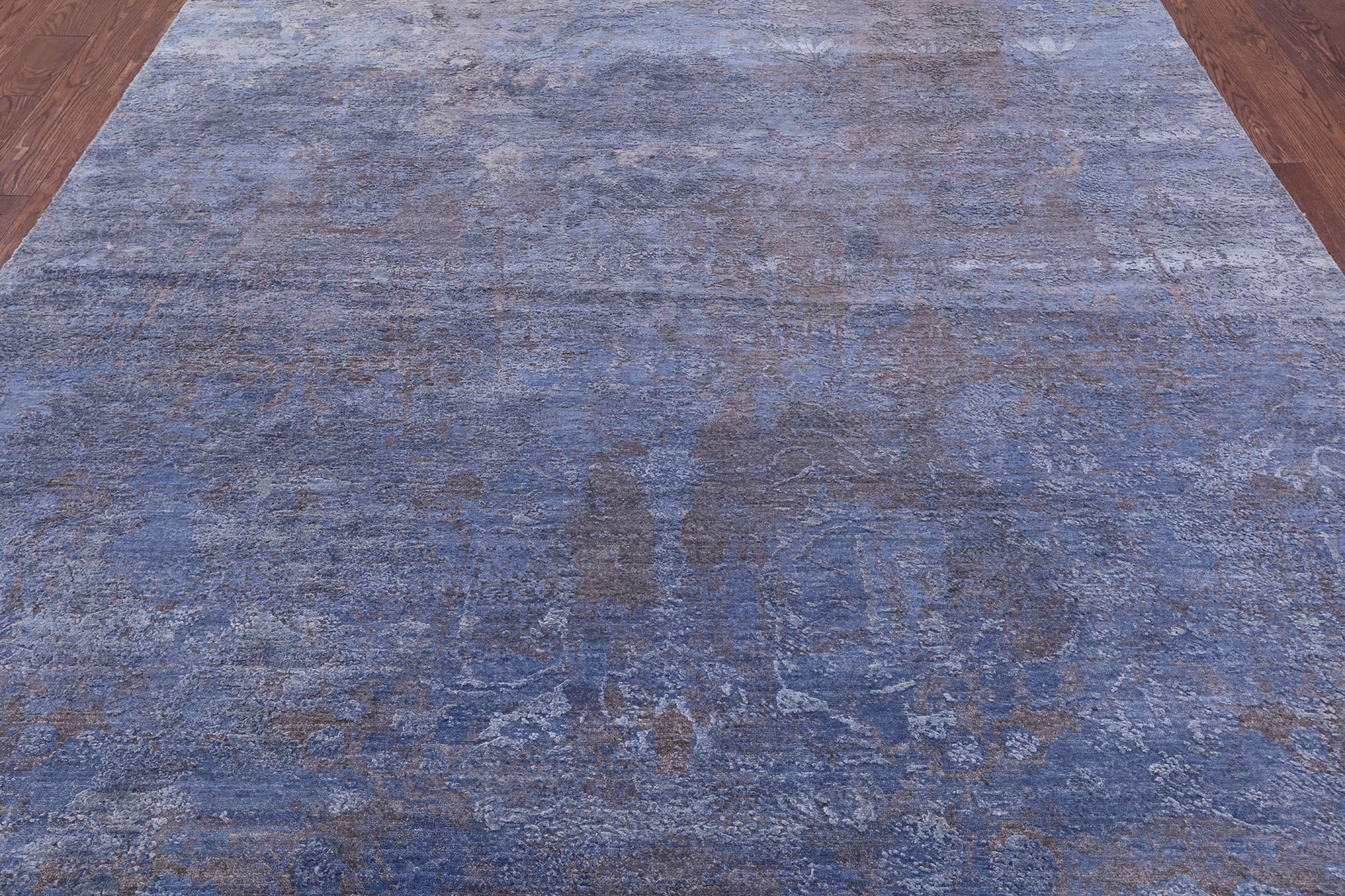 Abstract Contemporary Hand Knotted Wool & Silk Rug - 7' 11" X 10' 0" - Golden Nile