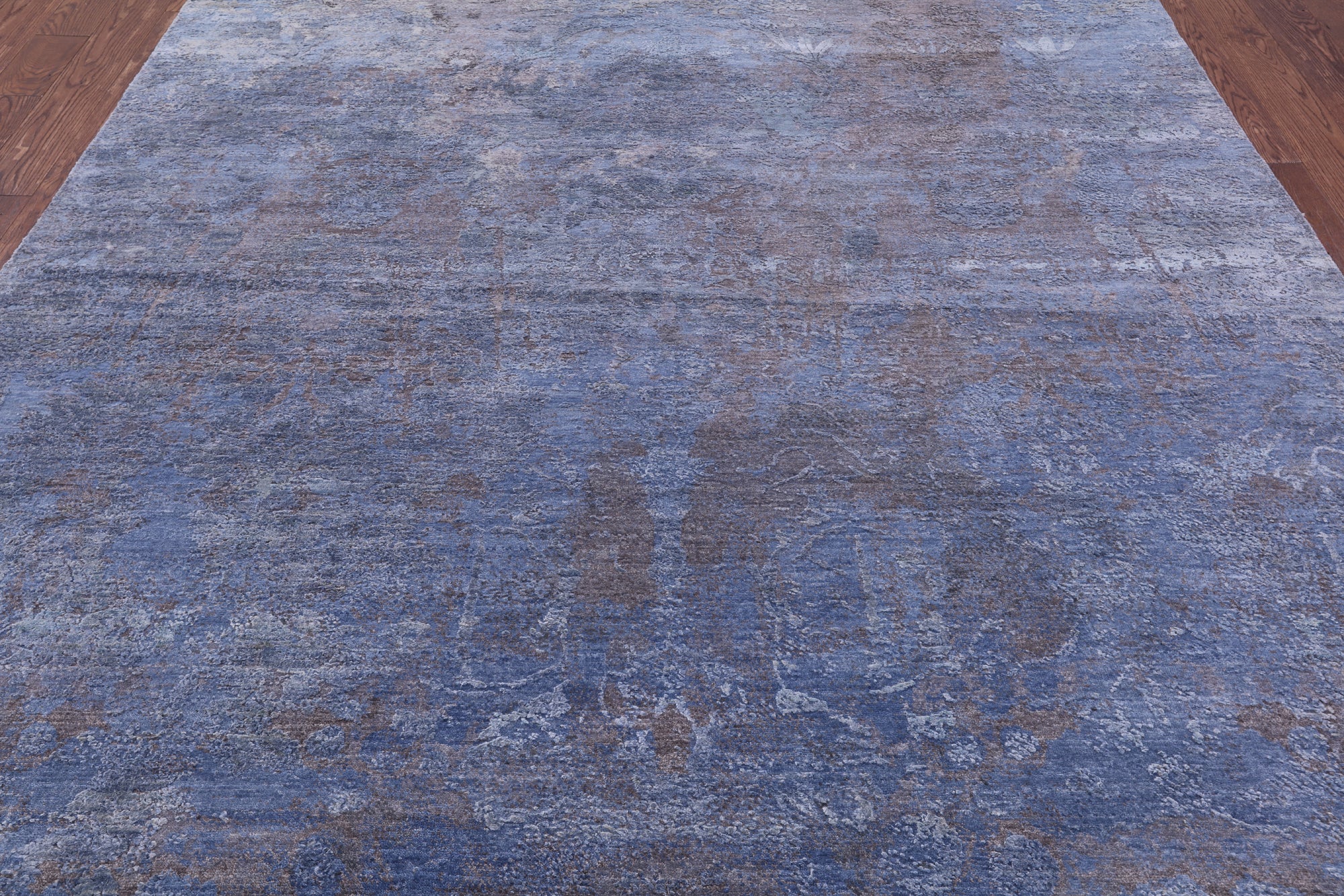 Abstract Contemporary Hand Knotted Wool & Silk Rug - 7' 11" X 10' 0" - Golden Nile