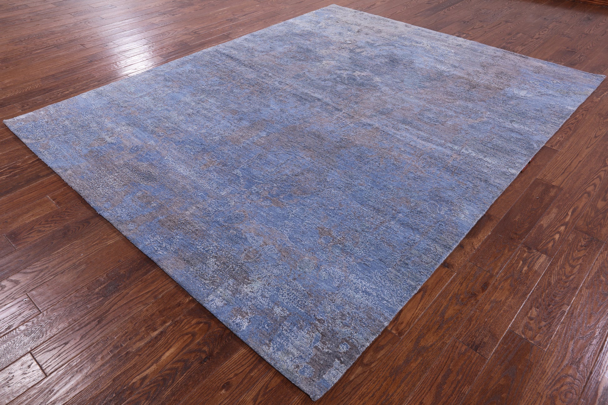 Abstract Contemporary Hand Knotted Wool & Silk Rug - 7' 11" X 10' 0" - Golden Nile