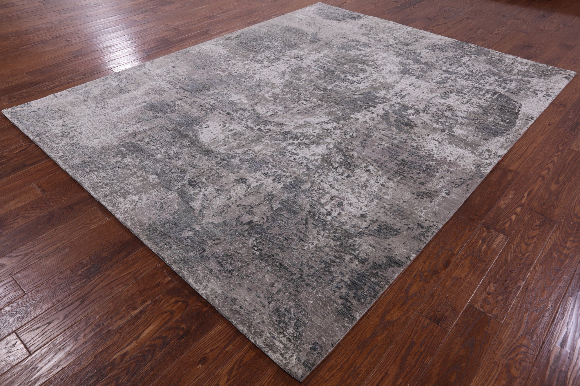 Modern Hand Knotted Wool & Silk Rug - 8' 0" X 10' 1" - Golden Nile