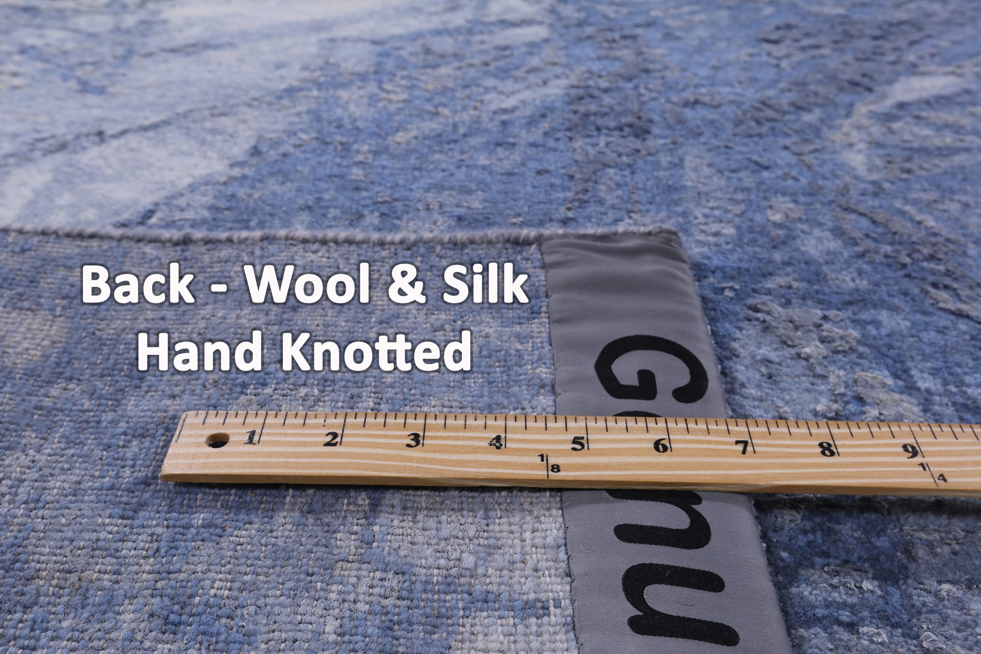 Abstract Modern Hand Knotted Wool & Silk Rug - 7' 11" X 10' 0" - Golden Nile