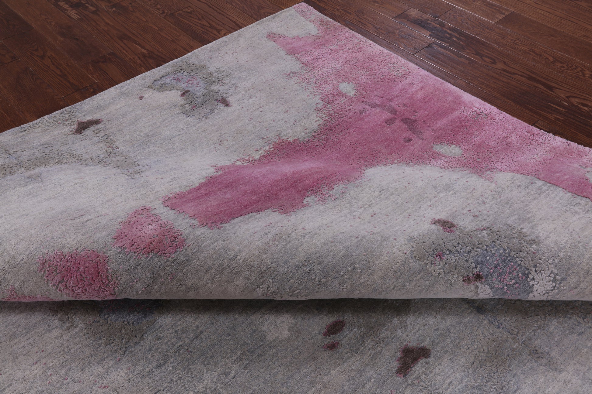 Abstract Modern Hand Knotted Wool & Silk Rug - 8' 0" X 10' 3" - Golden Nile