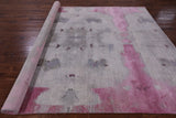 Abstract Modern Hand Knotted Wool & Silk Rug - 8' 0" X 10' 3" - Golden Nile