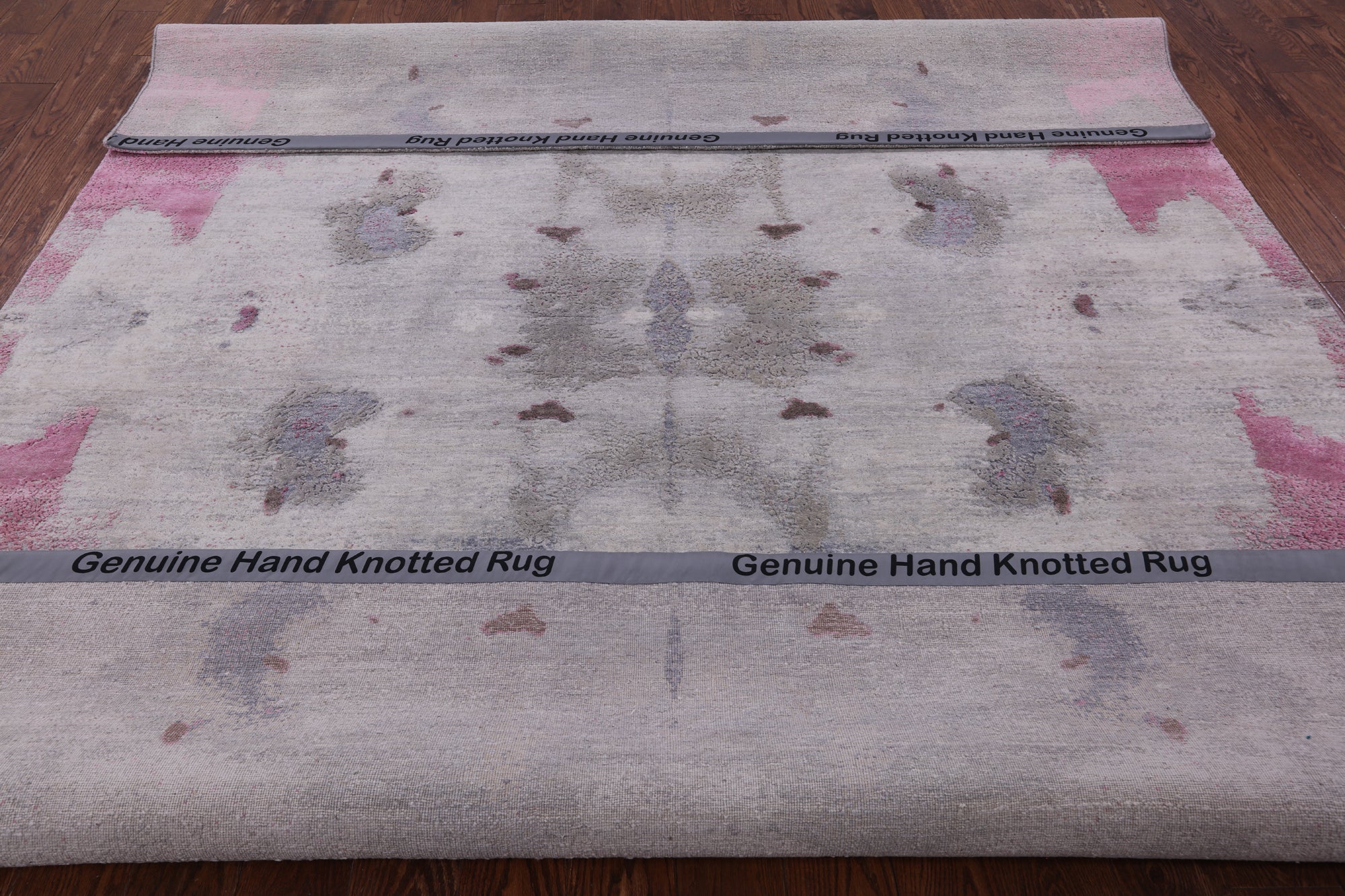 Abstract Modern Hand Knotted Wool & Silk Rug - 8' 0" X 10' 3" - Golden Nile