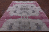 Abstract Modern Hand Knotted Wool & Silk Rug - 8' 0" X 10' 3" - Golden Nile