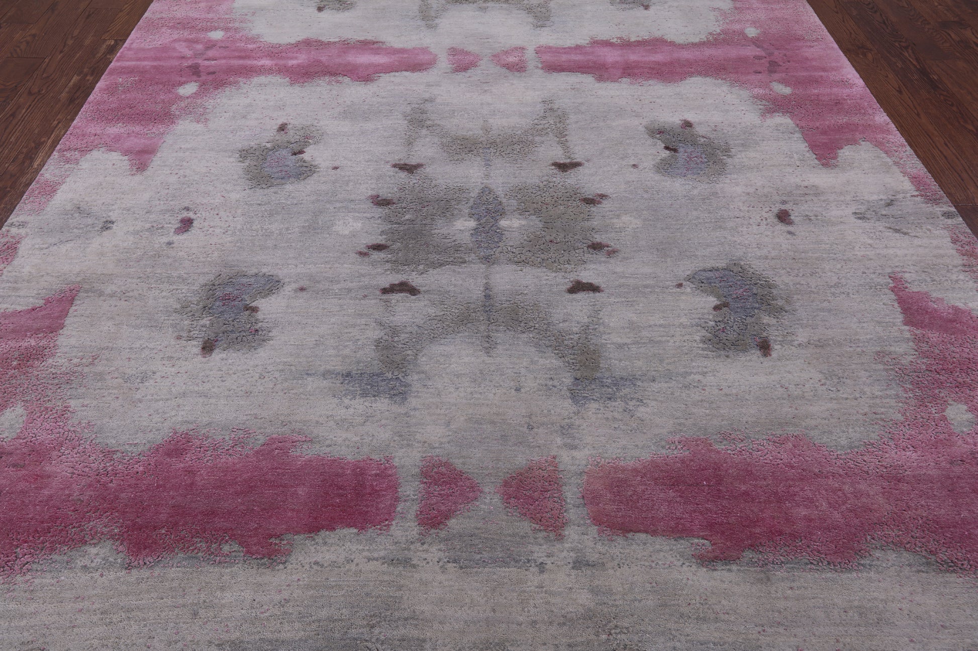 Abstract Modern Hand Knotted Wool & Silk Rug - 8' 0" X 10' 3" - Golden Nile