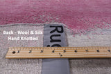 Abstract Modern Hand Knotted Wool & Silk Rug - 8' 0" X 10' 3" - Golden Nile