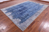 Abstract Contemporary Hand Knotted Wool & Silk Rug - 8' 11" X 12' 3" - Golden Nile