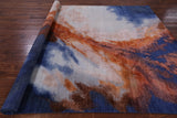 Abstract Contemporary Hand Knotted Wool & Silk Rug - 7' 11" X 9' 11" - Golden Nile