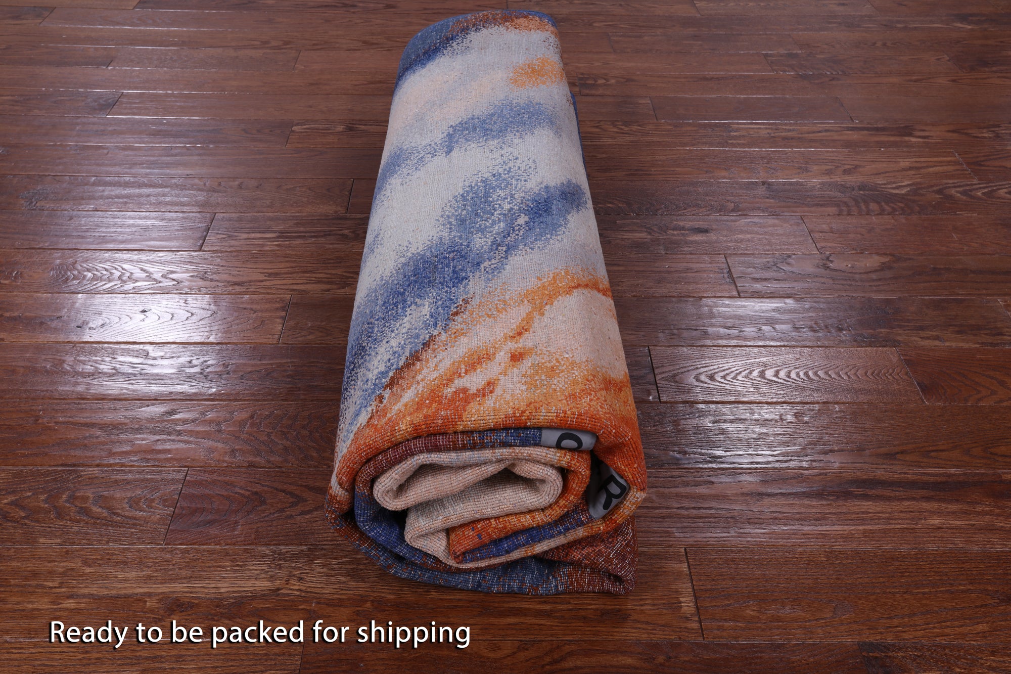 Abstract Contemporary Hand Knotted Wool & Silk Rug - 7' 11" X 9' 11" - Golden Nile