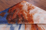 Abstract Contemporary Hand Knotted Wool & Silk Rug - 7' 11" X 9' 11" - Golden Nile