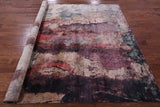 Abstract Modern Handmade Wool & Silk Rug - 7' 10" X 9' 10" - Golden Nile